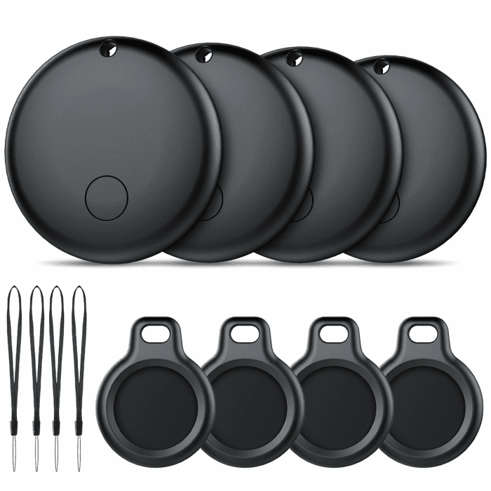 Tracker Tag Android Smart Tag, Schlüsselfinder KeyFinder kompatibel mit Google Mein Gerät Finden APP (Android NUR), Bluetooth Key Finder für Gepäck/Taschen/Koffer/Brieftasche (4er Pack) 4 tiefschwarz Angebot bei HelloDeals