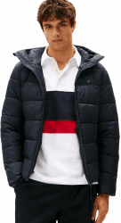Tommy Hilfiger Herren Steppjacke Mid Weight mit Kapuze XXL Blue (Desert Sky) Angebot bei HelloDeals