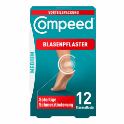 Compeed Blasenpflaster Medium - Hydrokolloid-Pflaster - mit Polsterung an der Ferse, schützt vor Druck und Reibung - lindert Schmerzen, zur schnellen Abheilung - 4,2 x 6,8 cm - 12 Stück Transparent 4,2 cm x 6,8 cm (12 Stück) Angebot bei HelloDeals