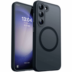 CANSHN für Samsung Galaxy S23 Hülle mit Kameraschutz für Magsafe (TOP Militärschutz & Magnetkraft) Extrem Haltbarkeit Handyhülle S23 Case - Transluzente Matt Schwarz Samsung Galaxy S23 Schwarz Angebot bei HelloDeals