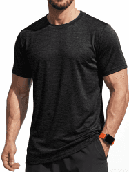 MAGCOMSEN Herren Sportshirt Atmungsaktiv Laufshirt Leichte Trainingsshirt Funktionsshirt Wandershirt Sommer Kurzarm T-Shirt für Männer 3XL 02-schwarz Angebot bei HelloDeals