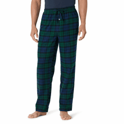 Amazon Essentials Herren Atmungsaktive Flanell-Pyjamahose (Erhältlich In Groß Und Schwer) L Dunkelgrün Marineblau Blackwatch Plaid Angebot bei HelloDeals