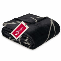 s.Oliver Kuschelsoft Decke 150x200 - flauschig, warm & waschbar, Kuscheldecke schwarz Schwarz 150 x 200 cm Angebot bei HelloDeals