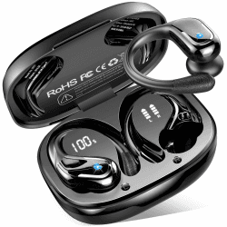 Bluetooth Kopfhörer Sport mit APP, 75Std Kopfhörer Kabellos Bluetooth 5.4, Hi-Fi Stereo Tiefer Bass, IP-X8 Wasserdicht Wireless Headphones, ENC Noise Cancelling Earbuds, USB-C in Ear Ohrhörer Joggen APP-Schwarz pro Angebot bei HelloDeals