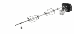 RÖSLE ALLFLAME Drehspieß, Rotisserie-Spieß für Grill, Edelstahl 6-Kant-Spieß bis 10 kg, Elektromotor mit Netzteil, 3 U/min, Silbern/schwarz Angebot bei HelloDeals
