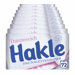 Hakle Traumweich Toilettenpapier – 72 Rollen, 130 4-lagige Blatt pro Rolle, Sanfte Reinigung für Wohlbefinden Angebot bei HelloDeals