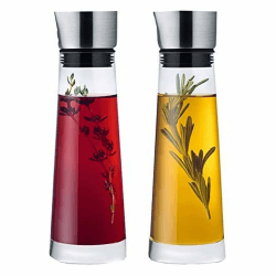 blomus -ALINJO- Essig & Öl Set aus mattem Edelstahl und klarem Glas, vielseitig einsetzbar, präzises Dosieren, leicht zu reinigen, Küchenaccessoire (H / B / T: 20 x 5 x 5 cm, Edelstahl, 63509) A H 17cm / Ø 5,5cm / 150ml Angebot bei HelloDeals