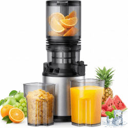 Entsafter - Saftpresse mit Breiter Einfüllschacht | 250W Kaltpress Entsafter für Ganze Früchte & Gemüse | 2L Slow Juicer mit Doppelfilter Leicht zu Reinigender BPA-frei Hohe Saftausbeute Entsafter Titanium Gray Angebot bei HelloDeals