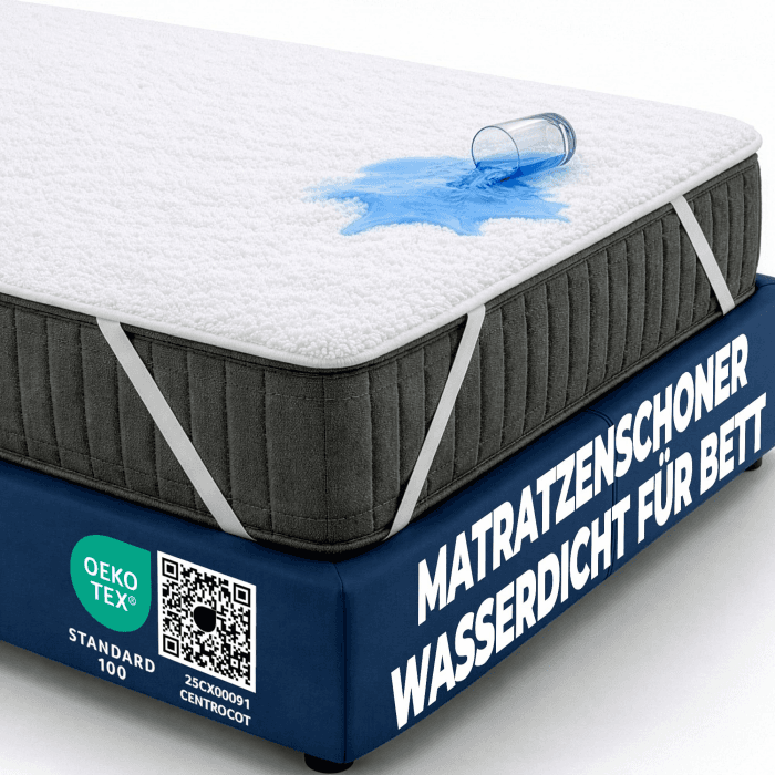 Matratzenschoner 180x200 cm wasserdichte Matratzenauflage aus Baumwolle Inkontinenzunterlage Nässeschutz Matratzenbezüg Atmungsaktive Anti-Allergie und Anti Milben für Bett und Matratze Waschbar 180x200cm - Elastischen Bändern Angebot bei HelloDeals