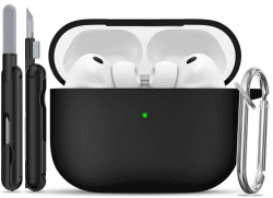 für AirPods Pro 3 Hülle (2025), Silikon Stoßfeste Schutzhülle mit Clean Kit & Keychain, Support Wireless Charging - für AirPods Pro 3 (2025), A10-Black für AirPods Pro 3 (2025) A10-Black Angebot bei HelloDeals