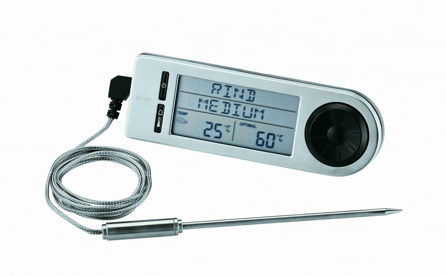 RÖSLE Barbecue-Kerntemperaturmesser,Hochwertiges Thermometer zur Bestimmung der idealen Fleischkerntemperatur auf dem Grill oder im Backofen mit Magnethalterung, silber/schwarz, 18 x 4.8 x 2 cm Barbecue-Kerntemperaturmesser Single Angebot bei HelloDeals