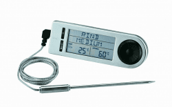 RÖSLE Barbecue-Kerntemperaturmesser,Hochwertiges Thermometer zur Bestimmung der idealen Fleischkerntemperatur auf dem Grill oder im Backofen mit Magnethalterung, silber/schwarz, 18 x 4.8 x 2 cm Barbecue-Kerntemperaturmesser Single Angebot bei HelloDeals