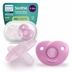Philips Avent Soothie-Schnuller – einteiliges Silikondesign, für Neugeborene, flexibler Sauger, der den Druck auf Zähnen und Mund reduziert, BPA-frei, mit Sterilisationsbehälter, 2er-Pack, SCF099/27 SCF99/27 2 pack Pink Angebot bei HelloDeals