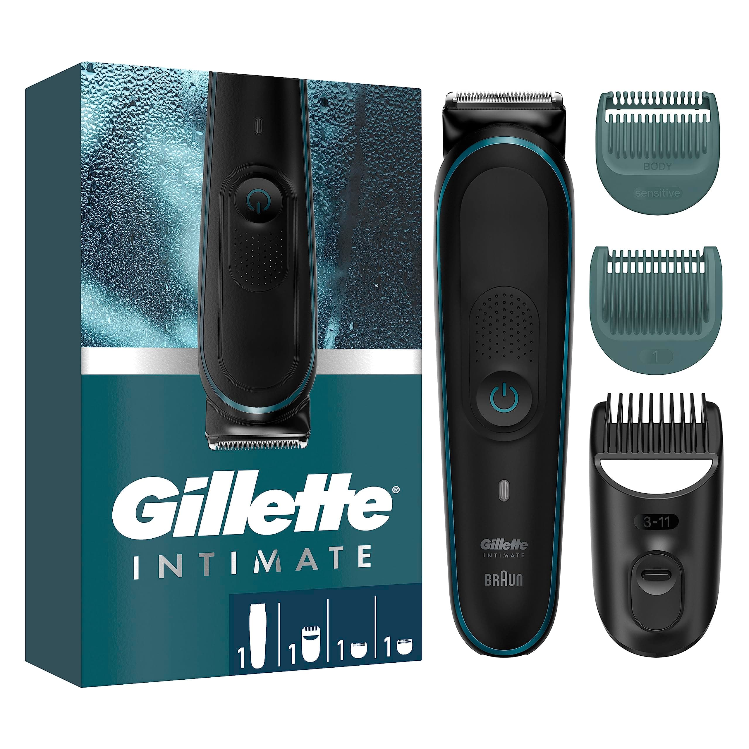 Gillette Body & Intimate Elektrischer Körperrasierer Herren i5 für Intimbereich, SkinFirst Körper & Intimrasierer mit Lebenslang Scharfen Klingen, Wasserdicht, Kabellos für Nass- und Trockenanwendung Trimmer Angebot bei HelloDeals