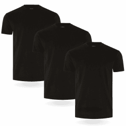 FM London Herren-T-Shirt 3/5er-Pack - Hochwertige T-Shirts mit leicht tailliertem Design L Schwarz (3er-pack) Angebot bei HelloDeals