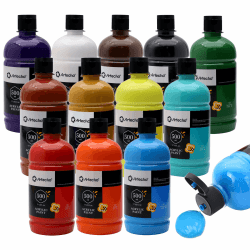 Artecho Acrylfarben Set Professional 12x500 ml, Acrylic Paint Set, Wasserfest und Lichtecht, Schnell Trocknend, Ideal für Leinwand, Holz, Stoff, Handwerk, Leder und Stein. Set mit 12 Farben, 500 ml Angebot bei HelloDeals