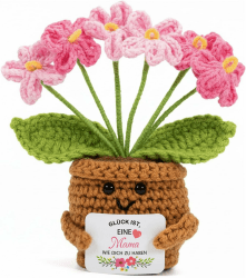 Geschenke für Mama, Handgefertigtes Häkelblume mit Karte, Geschenk & Glücksbringer für Mutter Geburtstag Muttertag Weihnachten, Lustige Personalisierte Kleine Geschenke Frauen Angebot bei HelloDeals
