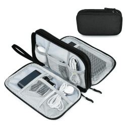 Kabeltasche, Elektronische Tasche, Festplatten Tasche，Elektronik Tasche Organizer, Universal Reisekabel Tasche, Tragbare Kabelorganizer für Handyladekabel, Powerbank, USB Sticks #1 Schwarz-l Angebot bei HelloDeals