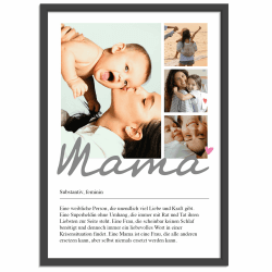 OWLBOOK® Muttertagsgeschenk Bild | Personalisierte Geschenke für Frauen | Fotogeschenke Geschenke zum Muttertag | Muttertagsgeschenke für Mama | Definition Mama Poster | Papier Mama 4 Bilder Angebot bei HelloDeals