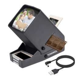 TCNEWCL 35 mm Dias und Negative Viewer, Tageslicht Desktop-Filmbetrachter mit 3-facher Vergrößerung, USB, LED Angebot bei HelloDeals