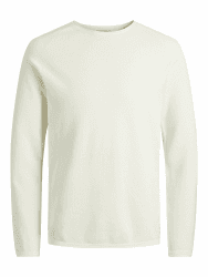 JACK & JONES Herren Strickpullover Rundhals Basic Langarm Sweater Baumwolle Shirt JJEHILL M Cloud Dancer Angebot bei HelloDeals