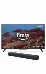 Amazon Ember 2-Serie mit Fire TV, 40-Zoll-Smart-TV in HD mit Alexa-Fernbedienung + Fire TV Soundbar, 2.0-Lautsprecher mit DTS Virtual:X und Dolby Audio sowie Bluetooth-Unterstützung Angebot bei HelloDeals