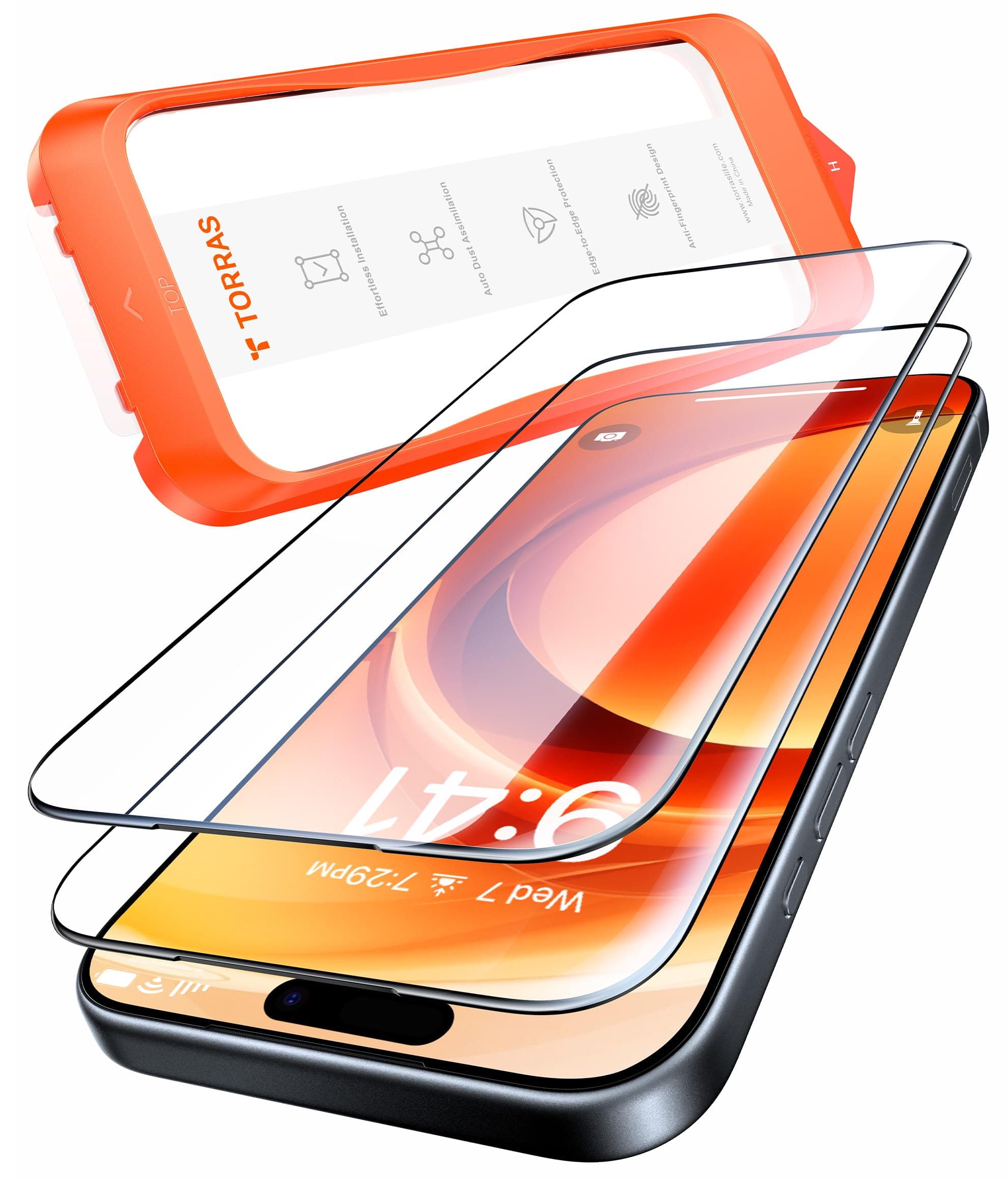 TORRAS für iPhone 16 für panzerglas Unzerstörbares bruchsicheres Schutzfolie iPhone 16 Schutzglas Dauerhaft 9H Folie [0 Staub, 0 Blasen], Kompatibel mit Hülle 2 Stück Transparent iPhone 16 Angebot bei HelloDeals