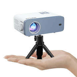 Mini Beamer, VOPLLS 19000L Full HD 1080P Unterstützt, Tragbar Video Projector mit 50% Zoom, Heimkino Beamer für Handy Phone, Tablet/Laptop/TV-Box/PC Strahlendes Weiß Angebot bei HelloDeals