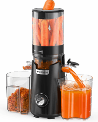ACOQOOS Entsafter für Ganze Gemüse und Obst 135mm, Breite und Größere Fütterungsröhre, 1,8 L Füllvolumen, Leicht zu Reinigender Slow Juicer mit 2 Gläsern, Elektrische Saftpresse,Obsidianschwarz XXX-Large Black Angebot bei HelloDeals