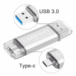 USB Memory Stick 64GB Typ C/USB Memory Stick OTG 2-in-1 Flash Drive USB 3.0 Pen Drive für PC/Laptop/Mobiltelefone und andere USB-C Geräte - Silver 64Go Silber Angebot bei HelloDeals