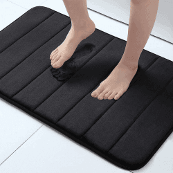 Homaxy Memory Foam Badezimmer Badteppich Saugfähige Rutschfester Badvorleger Waschbar Badematte - 41 x 61 cm, Schwarz 41 x 61 cm Schwarz Angebot bei HelloDeals