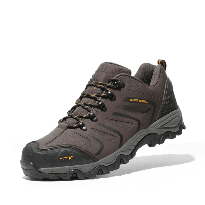 NORTIV 8 Herren wasserdichte Wanderschuhe Low Top Leichte Outdoor Trekking Camping Trail Wanderschuhe 47 EU Weit Braun Schwarz Hellbraun Angebot bei HelloDeals