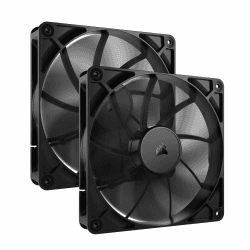 CORSAIR RS140 140mm PWM-Lüfter – Daisy-Chain-Verbindung – Geräuscharm – Magnetisches Dome-Lager – Doppelpack – Schwarz Schwarz 2 x 140mm Non-ARGB Angebot bei HelloDeals