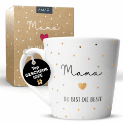 Amari ® Mama Tasse mit Herz – Geschenkidee für Mutter – Tasse zum Muttertag oder Geburtstag – Liebevolles Geschenk für Mama – Kaffeetasse für Frauen, Tetasse Mama Herz Angebot bei HelloDeals