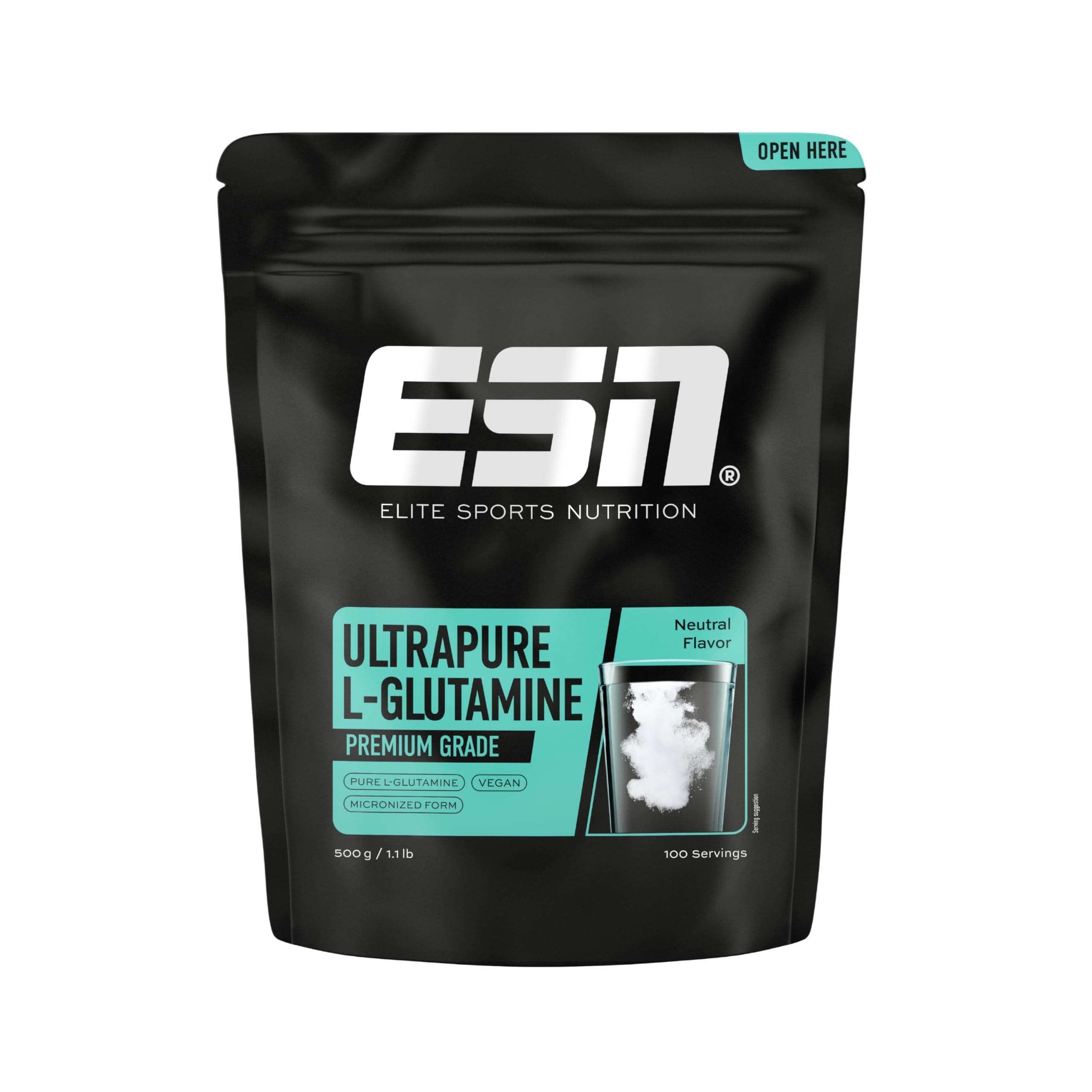 ESN Ultrapure L-Glutamine Powder, 500 g Pulver, Aminosäure - made in Germany 500 g (1er Pack) Angebot bei HelloDeals