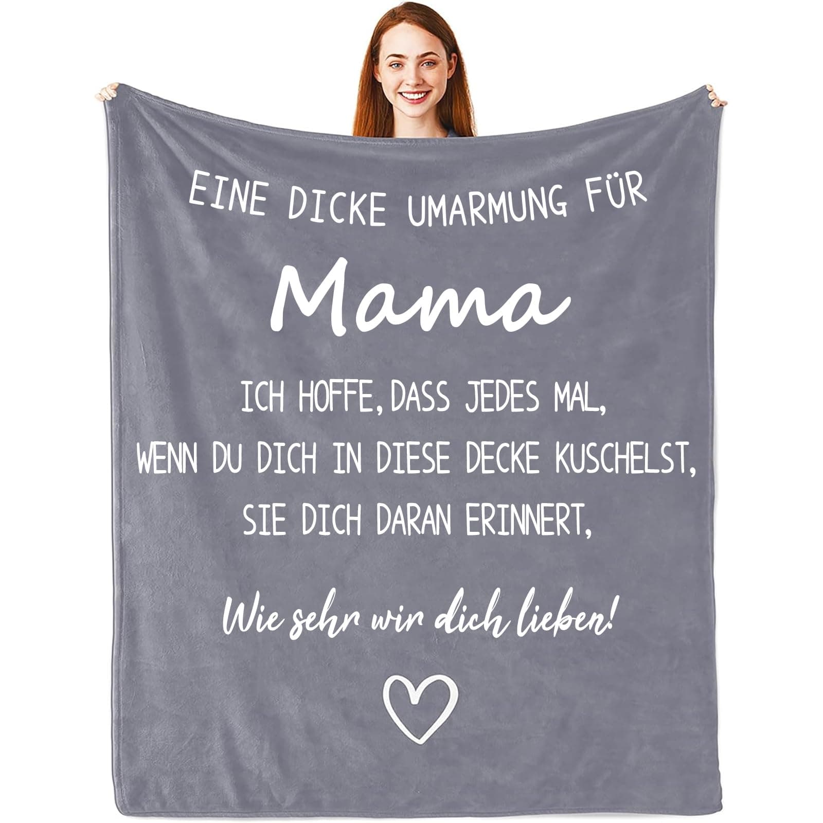 Muttertagsgeschenke für Mama, Umarmung Decke Geschenke für Mama zum Muttertag Geburtstag Weihnachten, Kuscheldecke Geschenke für Mutter von Tochter Sohn Mama 150*200CM Angebot bei HelloDeals
