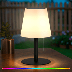 uuffoo Solar Tischlampe Outdoor Solarlampen für außen, IP44 Wasserdicht | RGB Farben | 7-20h Akku 2-in-1 Aufladung Kabellos für Terrasse Camping Garten (Schwarz) 1pcs Schwarz Angebot bei HelloDeals