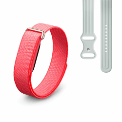 Google Fitbit Air – Aktivitätstracker ohne Display mit Fitness-Tracking, Herzfrequenzmessung – mit iOS und Android kompatibel – Berry + Sportarmband für das Fitbit Air – Fog, L + Sportarmband - Fog L Berry Angebot bei HelloDeals