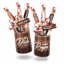 younikat Vatertag Geschenk Danke Papa und Für dich I 2x Aufkleber-Set passend für Duplo Schokolade Packungen I selbstklebend I zum Verschenken I you0008 Vater + für Dich Holz Angebot bei HelloDeals