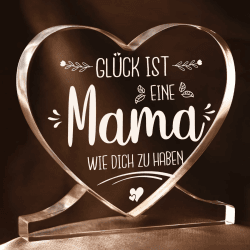 Juratar Muttertagsgeschenk Mama Geschenk – Herz Acryl – Persönliches Geschenk für Mama zum Muttertag, Weihnachten oder Geburtstag für Mutter, Stiefmutter & Bonusmama Angebot bei HelloDeals