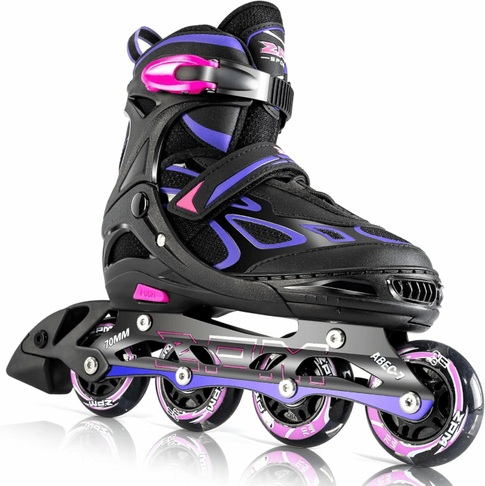 2PM SPORTS Verstellbar Inliner für Kinder, Leucht Inline Skates Rollschuhe für Damen/Herren A Violet Medium(EU 34-37) Angebot bei HelloDeals