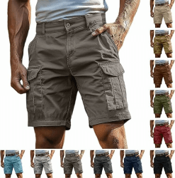 Cargohose Herren Kurz, Kurz Hose Knielang Cargo Shorts Stretch Arbeitsshort Mit Taschen Sommer Arbeitshosen Männer Freizeit Short Baggy Radlerhose Sporthosen Outdoor Jagdhose Wanderhose, S-4Xl 01 Grau L Angebot bei HelloDeals