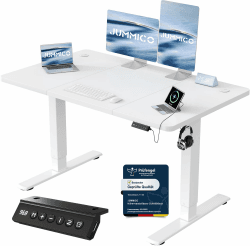 JUMMICO Höhenverstellbarer Schreibtisch mit USB-Ladeanschluss,Schreibtisch Höhenverstellbar Elektrisch 120 x 60 cm, Steh-Sitz Tisch Stehpult Verstellbarer Computertisch,Standing Desk,Weiß Weiß 120 x 60 cm Angebot bei HelloDeals