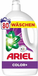 Ariel Flüssigwaschmittel, 80 Wäschen, Color+, Fleck-Weg-Power beim 1. Waschen, selbst in kaltem Wasser Angebot bei HelloDeals