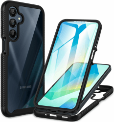 CENHUFO Hülle für Samsung Galaxy A16 4G/5G / A17 4G/5G / A26 5G, 360 Grad Handyhülle mit Eingebautem Displayschutz, Ganzkörper Schutzhülle Stoßfest Panzerhülle Outdoor Cover Transparent Case -Schwarz für A17 4G/5G / A16 4G/5G / A26 5G Schwarz Angebot bei HelloDeals