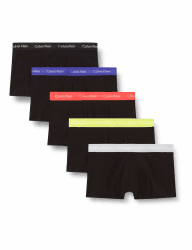 Calvin Klein Herren 5er Pack Boxershorts Low Rise Trunks Unterwäsche L Green (Blk W Green Bloom Wb/ Blk W Dazzlin) Angebot bei HelloDeals