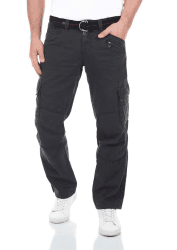 Timezone Cargohose Herren mit Gürtel BenitoTZ Loose Fit Cargo Hose Taschen Baumwolle Beige Grau Khaki 29 30 31 32 33 34 36 38 40 29W / 32L Dark Grey (9889) Angebot bei HelloDeals