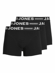 JACK & JONES Herren Jacjames Trunks 3 Pack Noos Boxershorts, Black/Detail:Black Waistband, XL EU Angebot bei HelloDeals