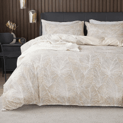 Nayoroom Bettwäsche 135x200 Beige Blätter Muster Bettbezug Microfaser Tropisch Palmenblätter Wendebettwäsche Set mit Reißverschluss and Kissenbezug 80 x 80 cm Beige 135 x 200 + 80 x 80 cm Angebot bei HelloDeals
