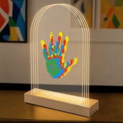 Nabance Handabdruck Set Familie mit Licht für 4, DIY Bastel Andenken Baby Handabdruck und Fußabdruck Set Baby Abdruckset Geschenk Muttertagsgeschenk Vatertagsgeschenk, 5 ungiftige Farben 4 pcs Angebot bei HelloDeals